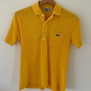 Vintage Chemise Lacoste Yellow Pique 4 Button Polo Made in France 🇫🇷